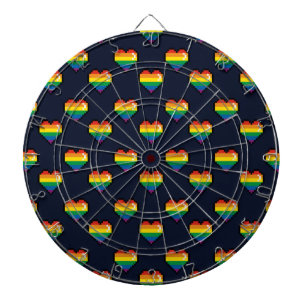Cible De Fléchettes Motif de coeur Rainbow 8 Bit