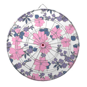Cible De Fléchettes Motif DE FLEURS ROSE ET PURPLE