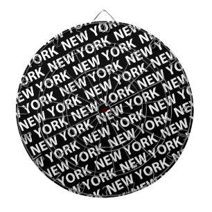 Cible De Fléchettes Motif de New York White