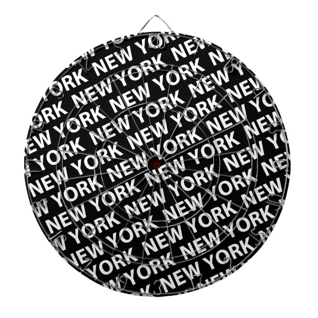 Cible De Fléchettes Motif de New York White (Devant)