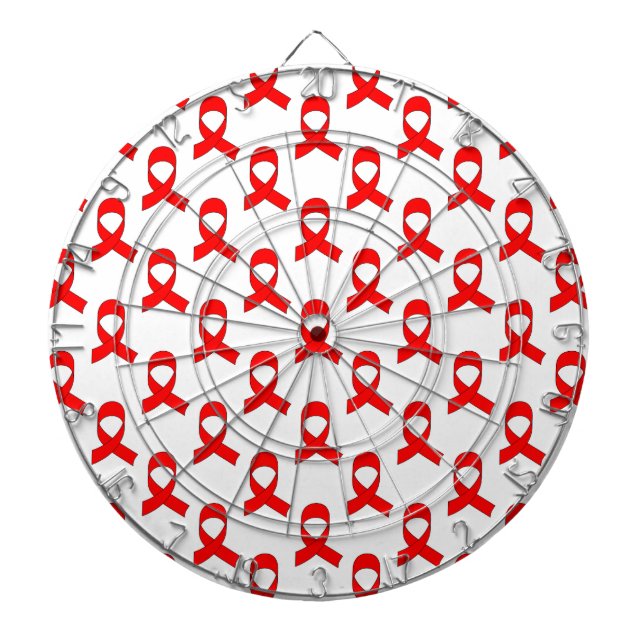 Cible De Fléchettes Motif de ruban rouge (Devant)