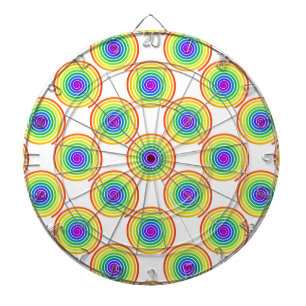 Cible De Fléchettes Motif de spirale arc-en-ciel