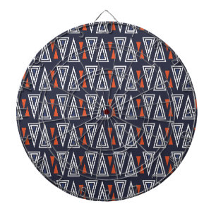 Cible De Fléchettes Motif de triangles géométriques bleu foncé et roug