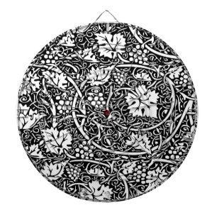 Cible De Fléchettes Motif de vigne de raisin noir et blanc de William
