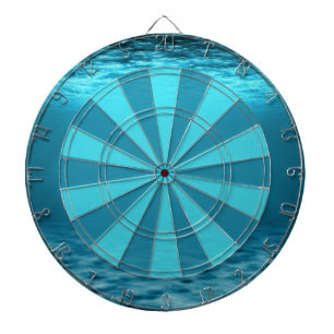 Cible De Fléchettes Motif d'Eau Bleue Profonde Océanique