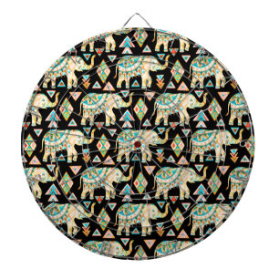 Cible De Fléchettes Motif d'éléphants indiens colorés mignons