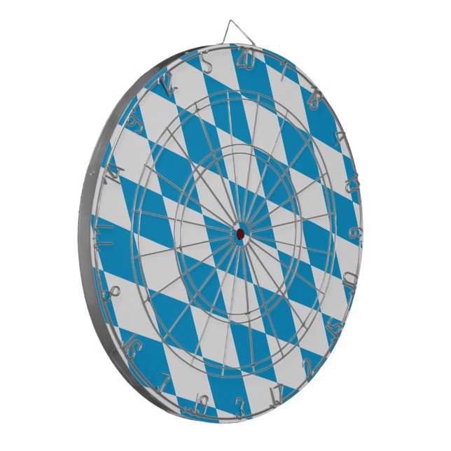 Cible De Fléchettes Motif Drapeau Diamant Bavière bleu et blanc (Devant gauche)