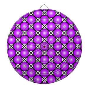 Cible De Fléchettes Motif en treillis noir blanc Magenta points roses
