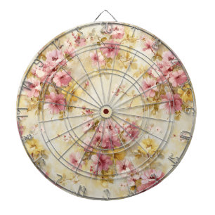 Cible De Fléchettes Motif floral à l'aquarelle vintage