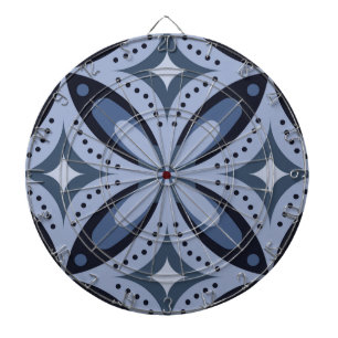 Cible De Fléchettes Motif géométrique bleu de style rétro