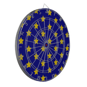 Cible De Fléchettes Motif Gold Stars, Bleu Marine, Exclusive