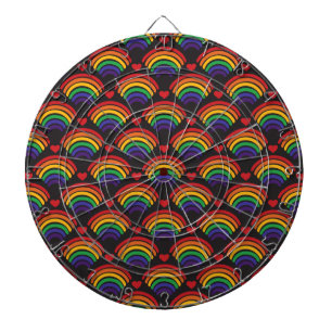 Cible De Fléchettes Motif Hearts & Rainbows