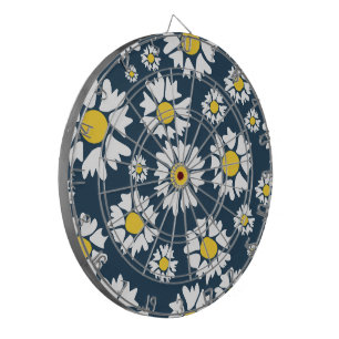 Cible De Fléchettes Motif marguerrier, motif floral, marguerites blanc