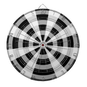 Cible De Fléchettes Motif noir, blanc et gris