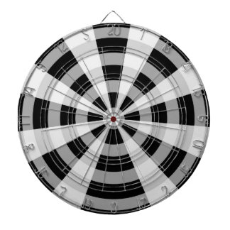 Cible De Fléchettes Motif noir, blanc et gris