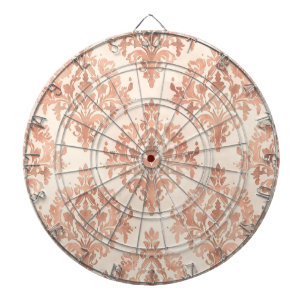 Cible De Fléchettes Motif ornemental aquarelle damassé pêche chaud