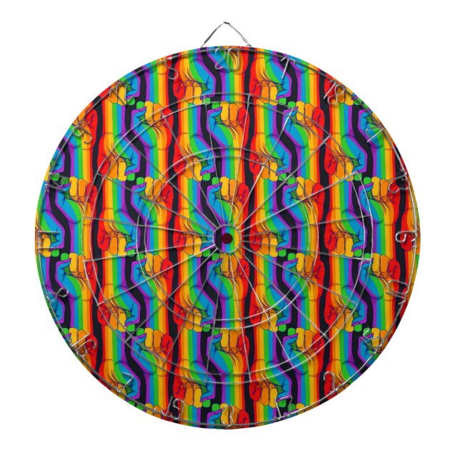 Cible De Fléchettes Motif Rainbow Fist (Devant)