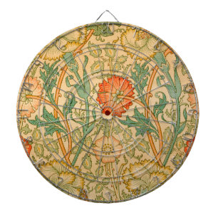 Cible De Fléchettes Motif rose et Rose (par William Morris)