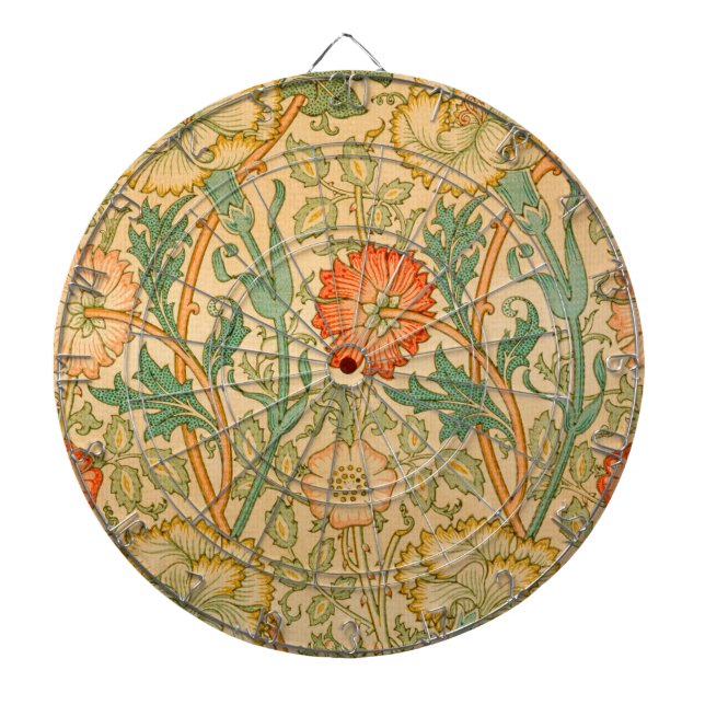 Cible De Fléchettes Motif rose et Rose (par William Morris) (Devant)