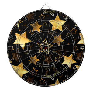 Cible De Fléchettes Motif sans couture avec étoiles d'or