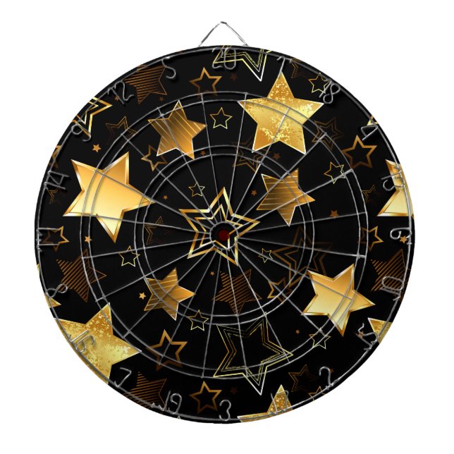Cible De Fléchettes Motif sans couture avec étoiles d'or (Devant)