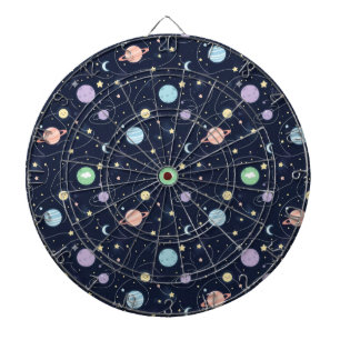 Cible De Fléchettes Motif sans couture de planètes du système solaire