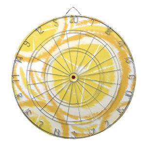Cible De Fléchettes Motif Tie Dye Tourbillon de Citronnade au Citron
