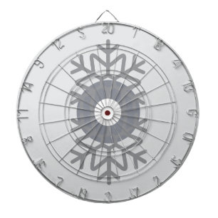 Cible De Fléchettes Motifs scandinaves de forêt grise  