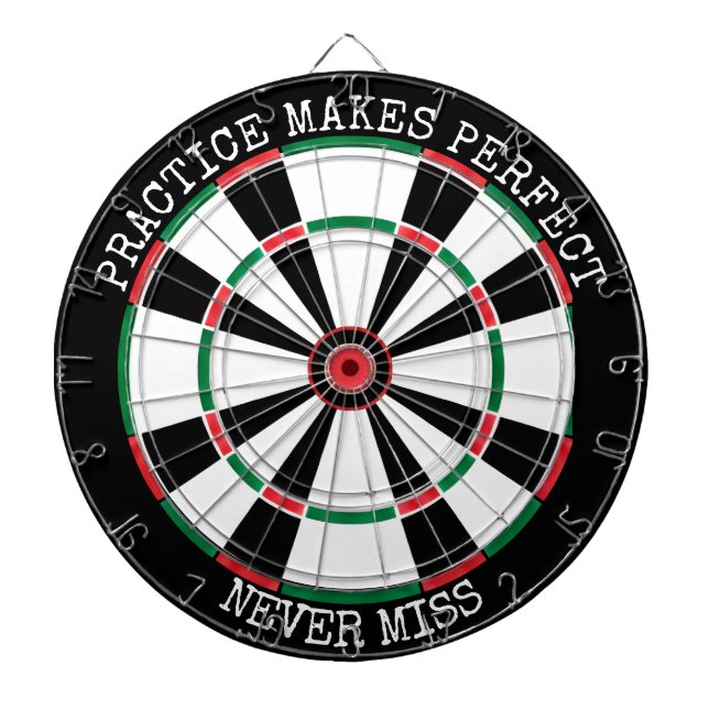 Cible De Fléchettes Motivational Dartboard Wall Art Practice Quote (Devant)