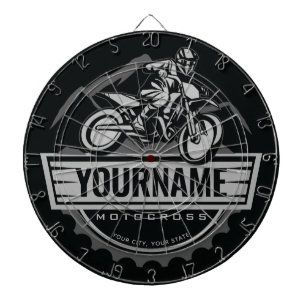 Cible De Fléchettes Motocross personnalisée Rider Dirt Bike Hill Raci