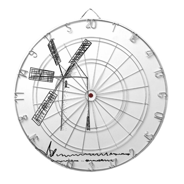 Cible De Fléchettes moulin sur arrière - plan blanc (Devant)