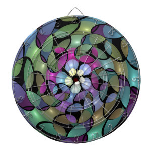 Cible De Fléchettes Mouvements colorés Abstrait Trippy Fractal Art