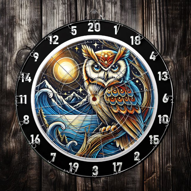 Cible De Fléchettes Mystic Owl Starlit Dartboard Design (Créateur téléchargé)