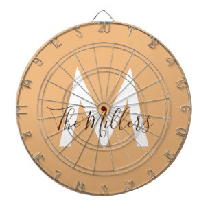 Cible De Fléchettes Neutre Minimaliste moderne orange monogramme