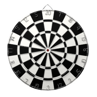 Cible De Fléchettes Noir et Blanc Moderne