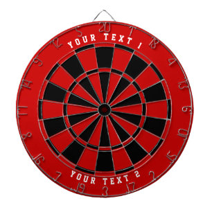 Cible De Fléchettes Noir et rouge   Police de sport blanc à large espa