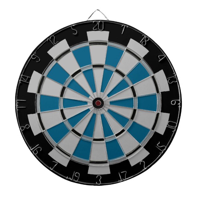 Cible De Fléchettes Noir et Turquoise avec régulation de la pile grise (Devant)