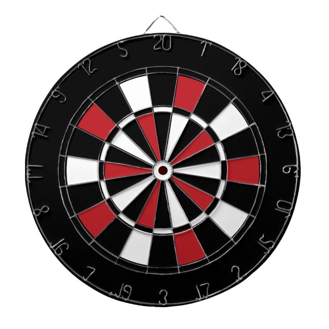 Cible de flechettes noire rouge et blanche (Devant)