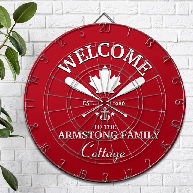 Cible De Fléchettes Nom de famille | Canadian Maple Leaf Custom (Créateur téléchargé)