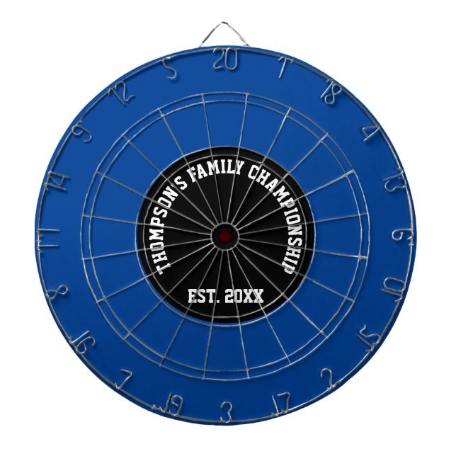 Cible De Fléchettes Nom de famille personnalisé Date établie Noir et B (Devant)