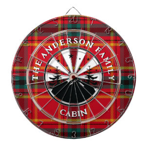 Cible De Fléchettes Nom de famille Rustic Cabine Plaid