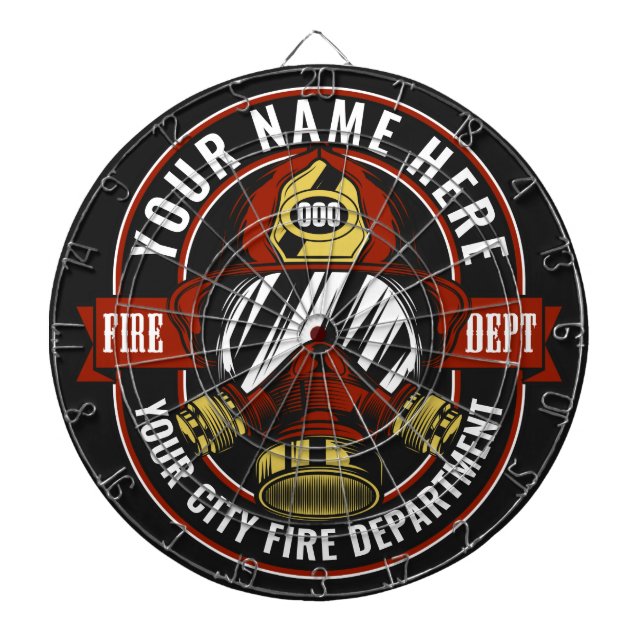 Cible De Fléchettes NOM DE LA Personnaliser Secourt d'incendie du masq (Devant)