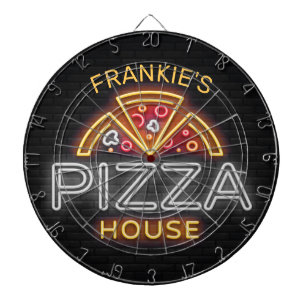 Cible De Fléchettes NOM personnalisé Neon Pizzeria Pizza House