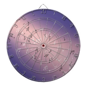 Cible De Fléchettes Notes musicales Panneau fléché violet