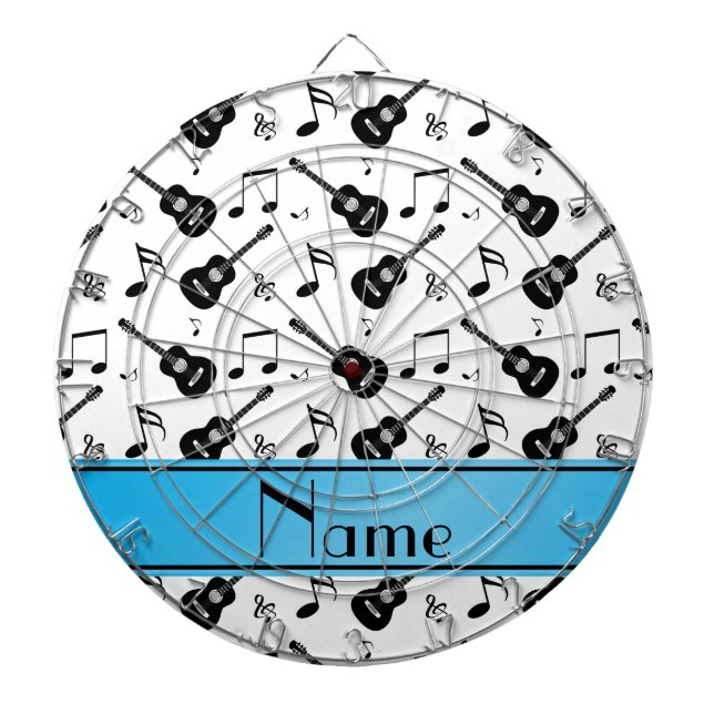 Cible De Fléchettes Notes noires blanches nommées faites sur commande (Devant)