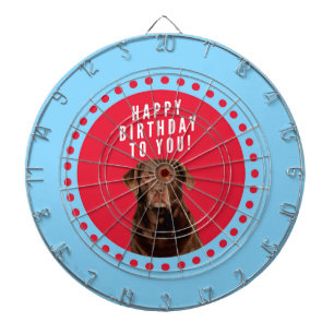 Cible De Fléchettes Nouvel anniversaire joyeux du chien de triever Bro