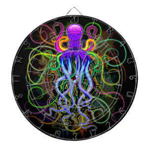 Cible De Fléchettes Octopus Luminescence psychédélique
