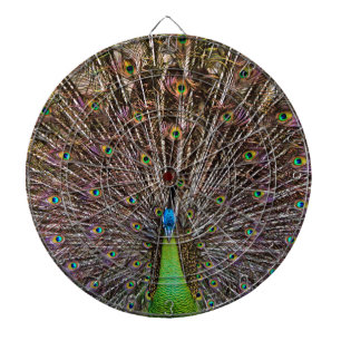 Cible De Fléchettes Œuvre d'art élégante de paon et de plume