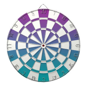 Cible De Fléchettes Ombre Teal pourpre et blanc