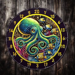 Cible De Fléchettes Ombre Tide Octopus Darboard